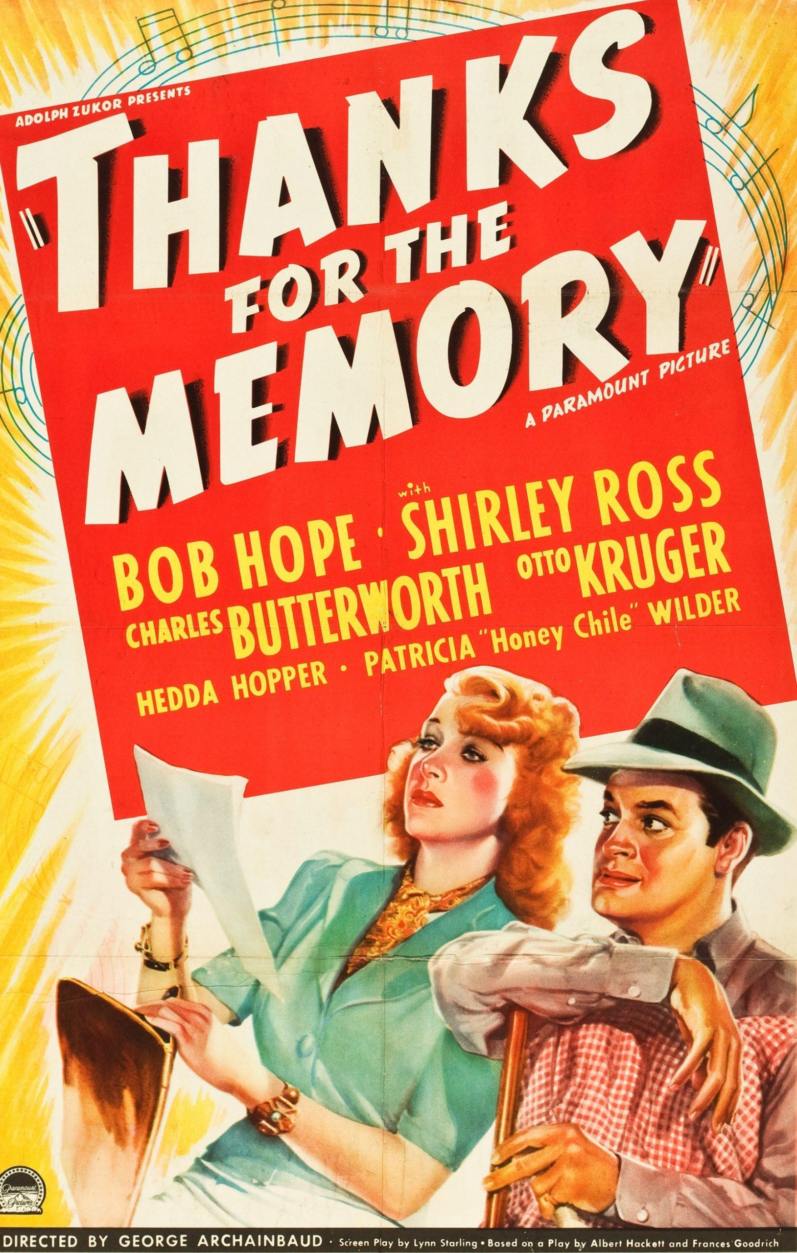 Thanks for the Memory (1938) Cover